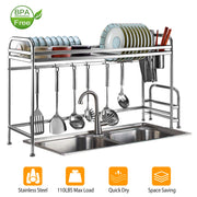 Over Sink Dish Drying Rack Shelf Stainless Steel Kitchen Organizer Rack