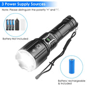100000LM Super Bright LED Flashlight Waterproof Rechargeable