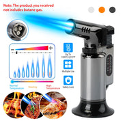 Grey Culinary Refillable Butane Torch Lighter