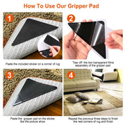 16Pcs Area Rug Gripper Pad Non Slip Anti Curling Carpet Mat