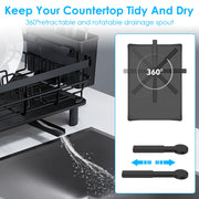 Dish Rack Organizer With Drain Board & Holder