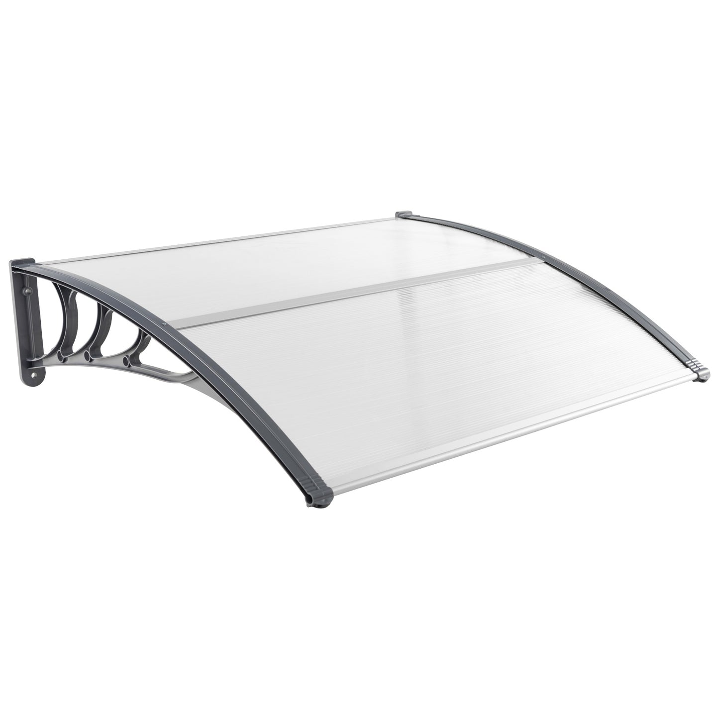 48 x 40 Inch Outdoor Front Door Window Awning Door Canopy Exterior-Black - Gray