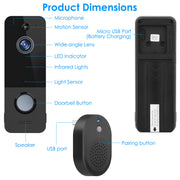 Wireless Smart Wi-Fi Video Doorbell Camera