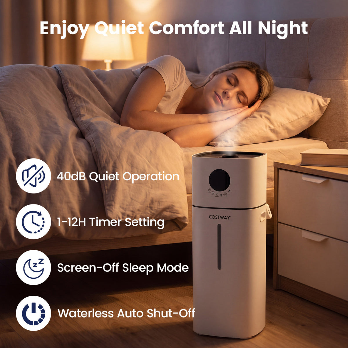 Cool Mist Humidifier 4.2 Gallon for Large Rooms 1200 sq.ft