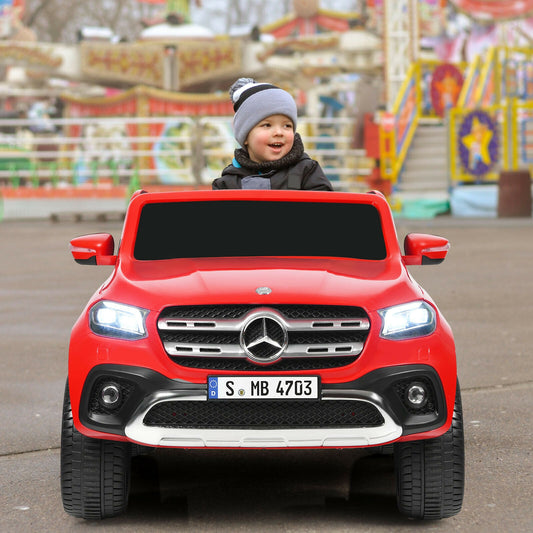 12V 2-Seater Kids Ride On Car Licensed Mercedes Benz X Class RC with Trunk-Red