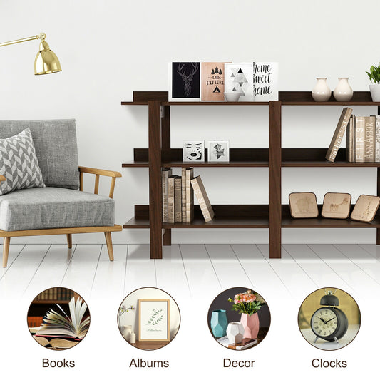 59 Inch Console Table with 3-tier Open Shelf for Front Hall Hallway and Foyer