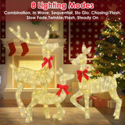 3 Pieces 2D Lighted Christmas Deer