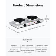 1800W Double Hot Plate Burner