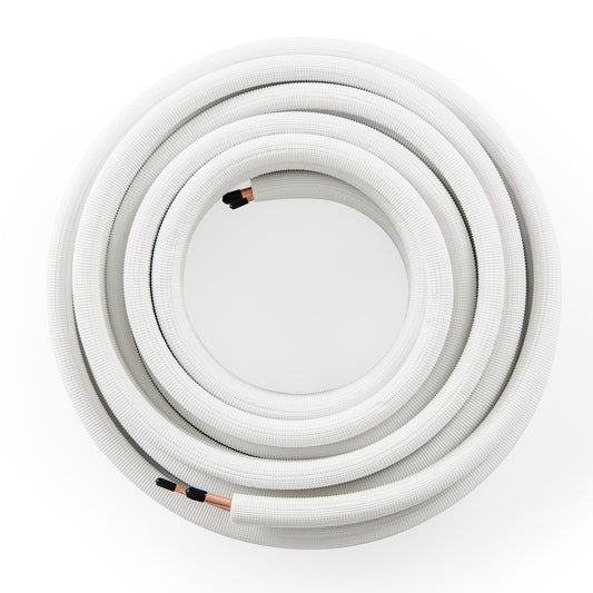 50 Feet Mini Split Line Set with 1/4 Inch and 3/8 Inch O.D. Copper Pipes Tubing