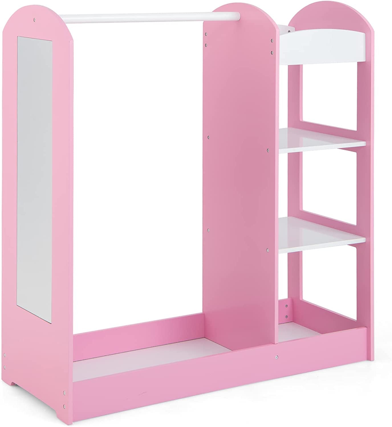 Kids Dress Up Storage with Mirror-Pink - Pink
