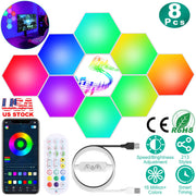 Hexagon LED Wall Lights 8-Pack RGBW Panels