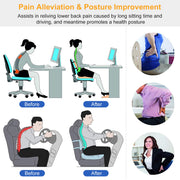 Lumbar Support Pillow Memory Foam Back Cushion with 3D Mesh Cover