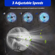 12in Floor Fan Copper Motor High-Velocity Industrial Fan