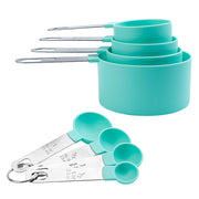 8Pcs Plastic Measuring Spoons Cups Scale Teaspoon Tablespoon Set