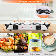 2000W Electric Dual Burner Portable Coil Heating