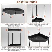 4 Tier Corner Shower Caddy Floor Standing