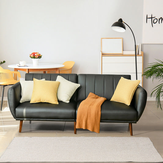 3 Seat Convertible Sofa Bed with Adjustable Backrest for Living Room