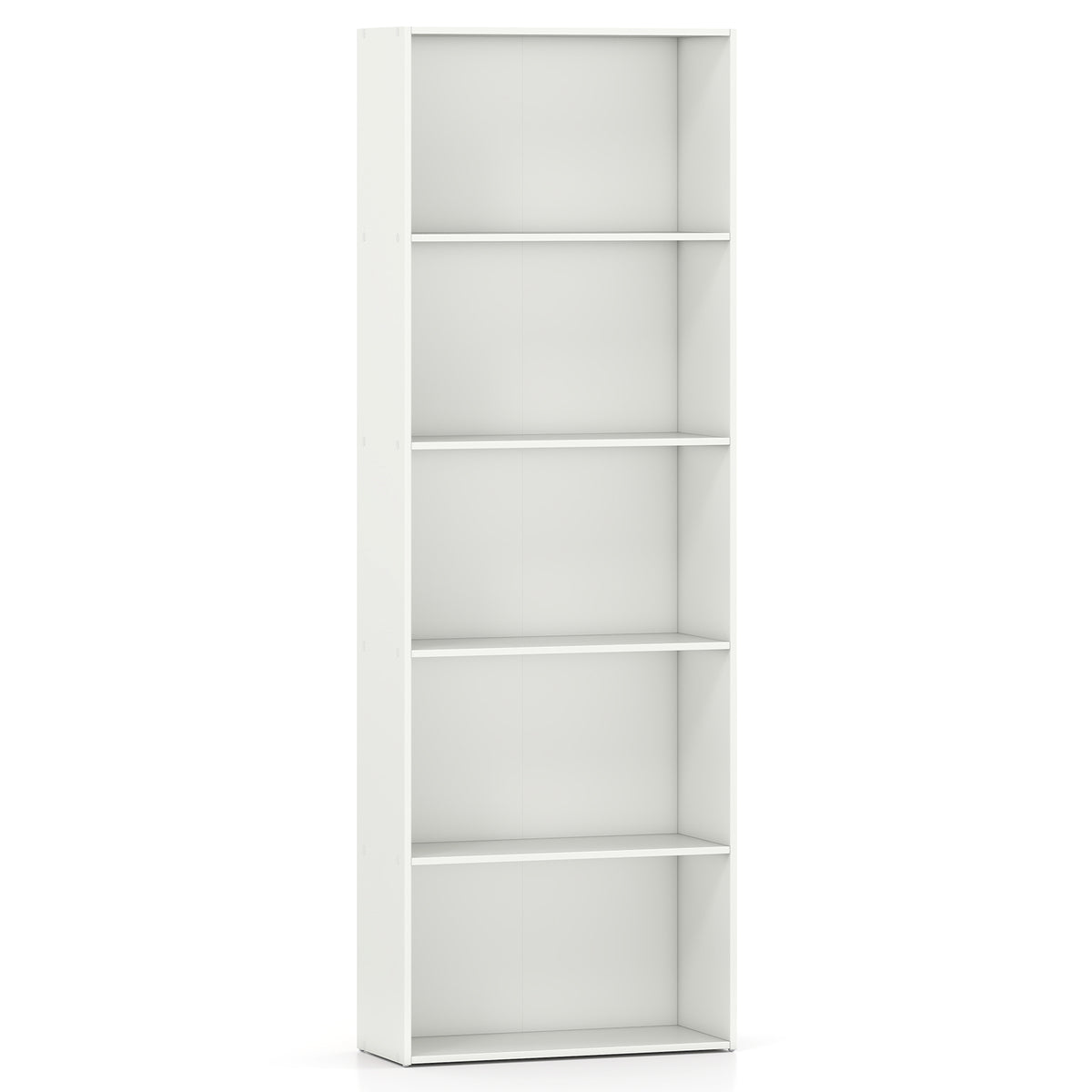 5-Shelf Storage Bookcase Modern Multi-Functional Display Cabinet Furniture-Walnut - White