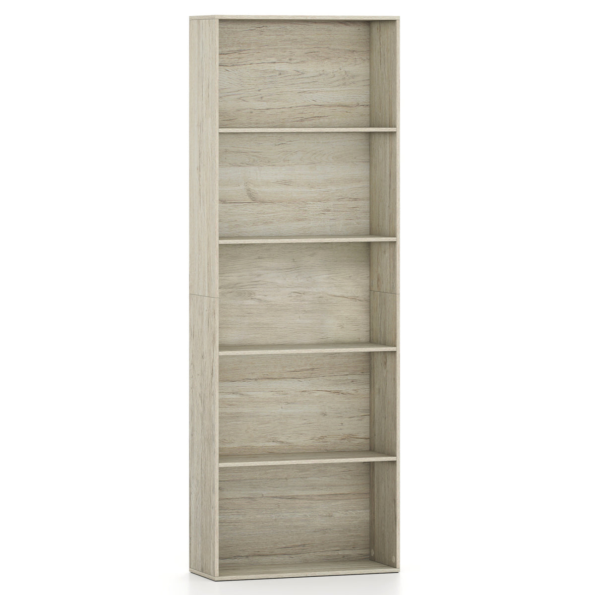 5-Tier Bookshelf Freestanding Display Shelf 67" Gray