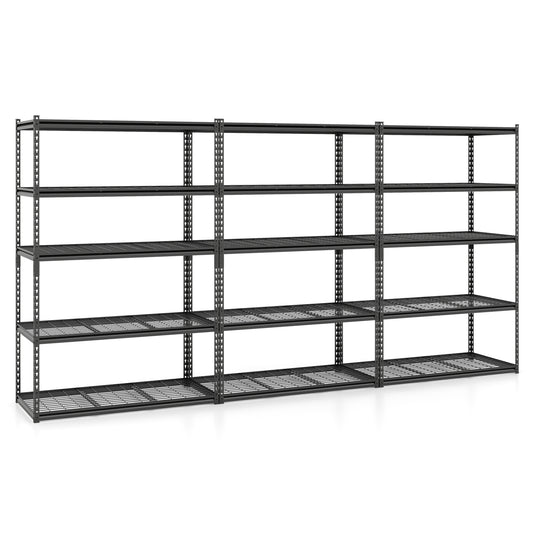 5-Tier Metal Shelving Unit 2000 lbs Capacity with Adjustable Wire Racks Set of