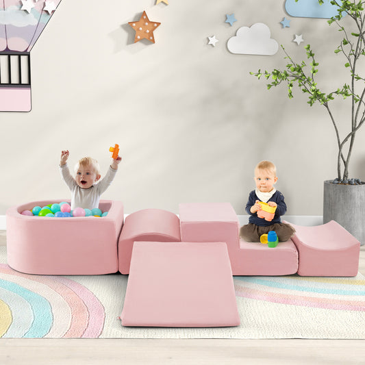 5-Piece Climb and Crawl Playset with Ball Pit for Kids