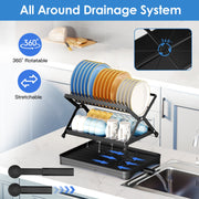 2 Tier Dish Drying Rack with Cup Holder