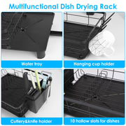 Dish Rack Organizer With Drain Board & Holder