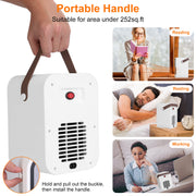 1500W Portable Electric Fireplace Heater 2 Gear Temperature