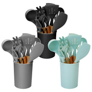 11Pcs Grey Silicone Cooking Utensil Set