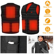 USB Rechargeable Heated Jacket Vest 3 Modes