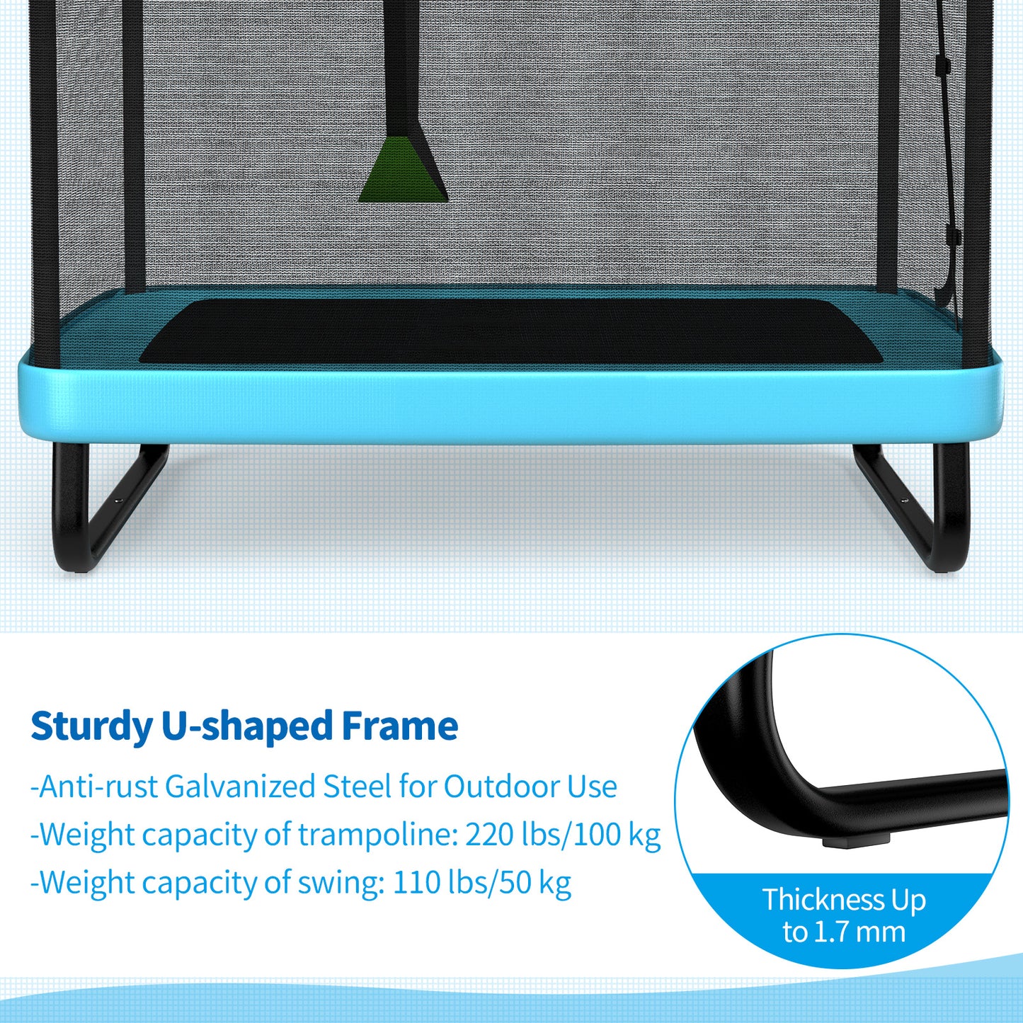 6 Feet Kids Entertaining Trampoline with Swing Safety Fence