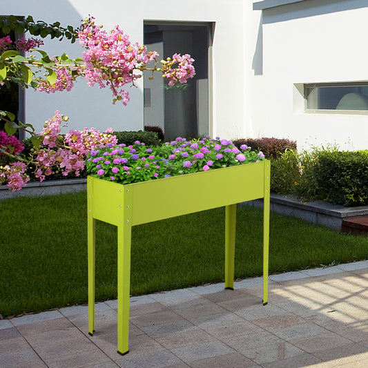 Metal Raised Garden Bed with Legs and Drainage Hole-40 x 11 x 31.5 inches