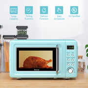 700W Retro Countertop Microwave Oven with 5 Micro Power and Auto Cooking Function-Green