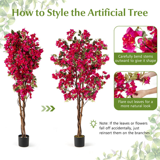 6 Feet Artificial Bougainvillea Tree with 910 Flowers-1 Piece