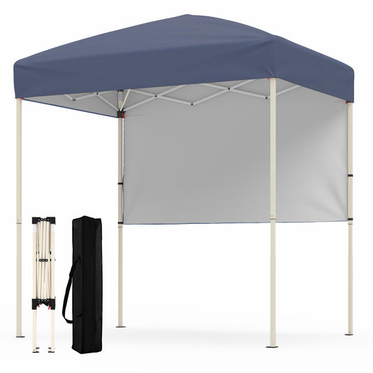 6 x 4 FT Pop-Up Canopy Tent with 1 Half Sidewall Easy Setup Folding Outdoor Sun Shelter