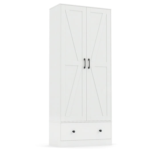72 Inch Tall Kitchen Pantry Cabinet Farmhouse Wooden Cupboard with 2 Doors