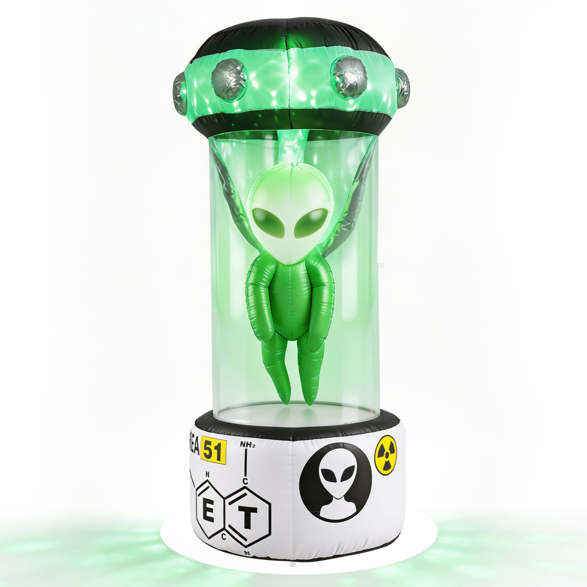 Halloween Inflatable Alien with Rotating Green Lights 7.4 FT