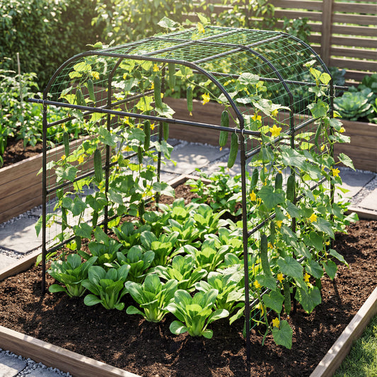 7.5 FT Tall Metal Garden Arch Trellis for Climbing Plants Outdoor