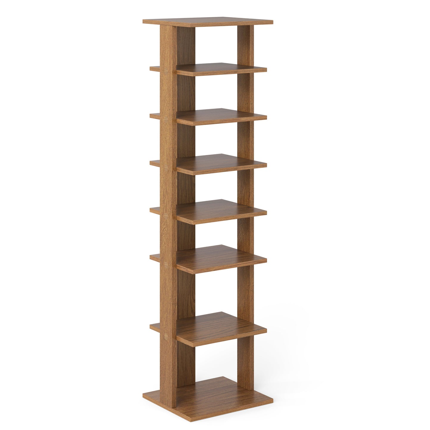 7-Tier Shoe Rack Practical Free Standing Shelves Storage Shelves-Black - Natural