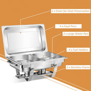 2 Packs Stainless Steel Chafing Dish