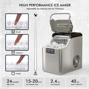 Portable Ice Maker with Scoop & Basket