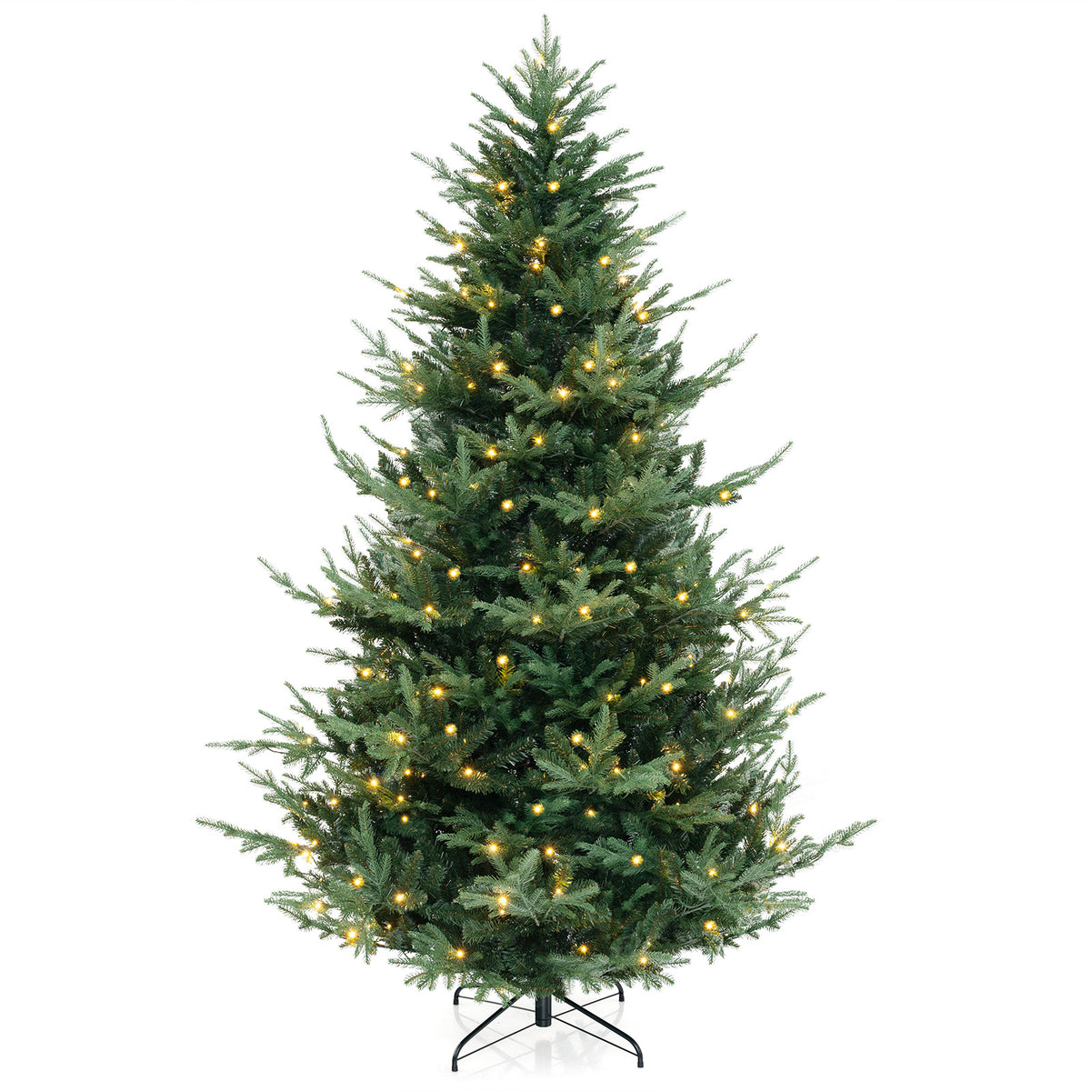 6 FT Pre-Lit Artificial Hinged Xmas Tree with 778 PVC and PE Branch Tips-M - Xl