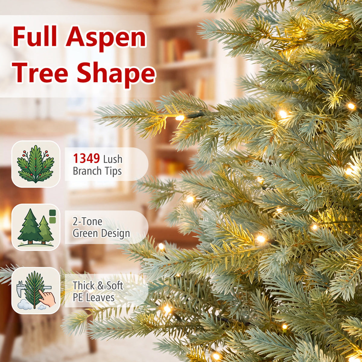 7 FT Pre-Lit Artificial Christmas Tree with 460 LED Lights