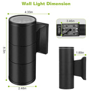 2Pcs Cylindrical Wall Light