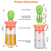 Oil Dispenser Bottle 2 In 1 Cooking Glass Olive Oil Dispenser Silicone Dropper