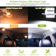 13Pcs T10 31mm Festoon LED Light Bulb