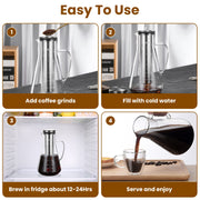 Cold Brew Coffee Maker Iced Tea Maker Pitcher Glass Coffee Pot