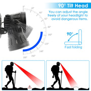 100000LM LED Headlamp 7 Lighting Modes Rechargeable Headlights