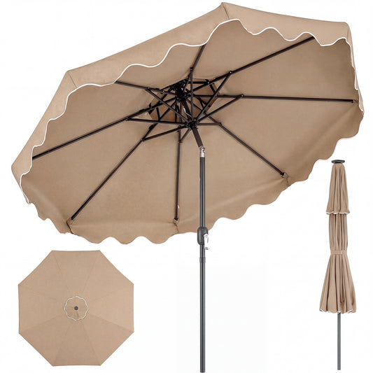 9 Feet Patio Umbrella with Push Button Tilt and Crank
