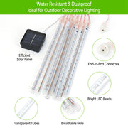 Solar Powered Meteor Shower String Lights